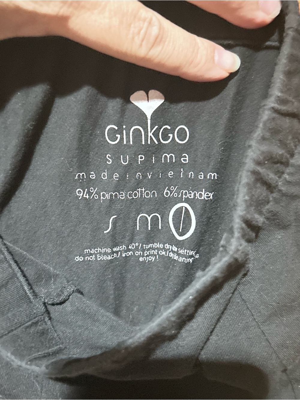 Source Unknown Ginkgo Supima Black Women's Tee